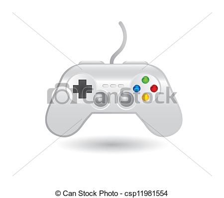 450x398 Gamepad Over White Background. Vector Illustration.