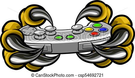 450x260 Monster Gamer Claws Holding Games Controller. Monster Gamer Player