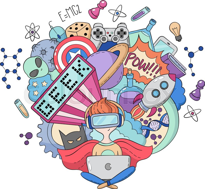 800x739 Vector Cartoon Doodle Illustration, Background, Wallpaper, Pattern