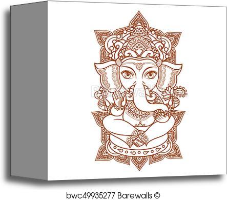 443x390 Canvas Print Of Lord Ganesha. Vector Illustration Barewalls