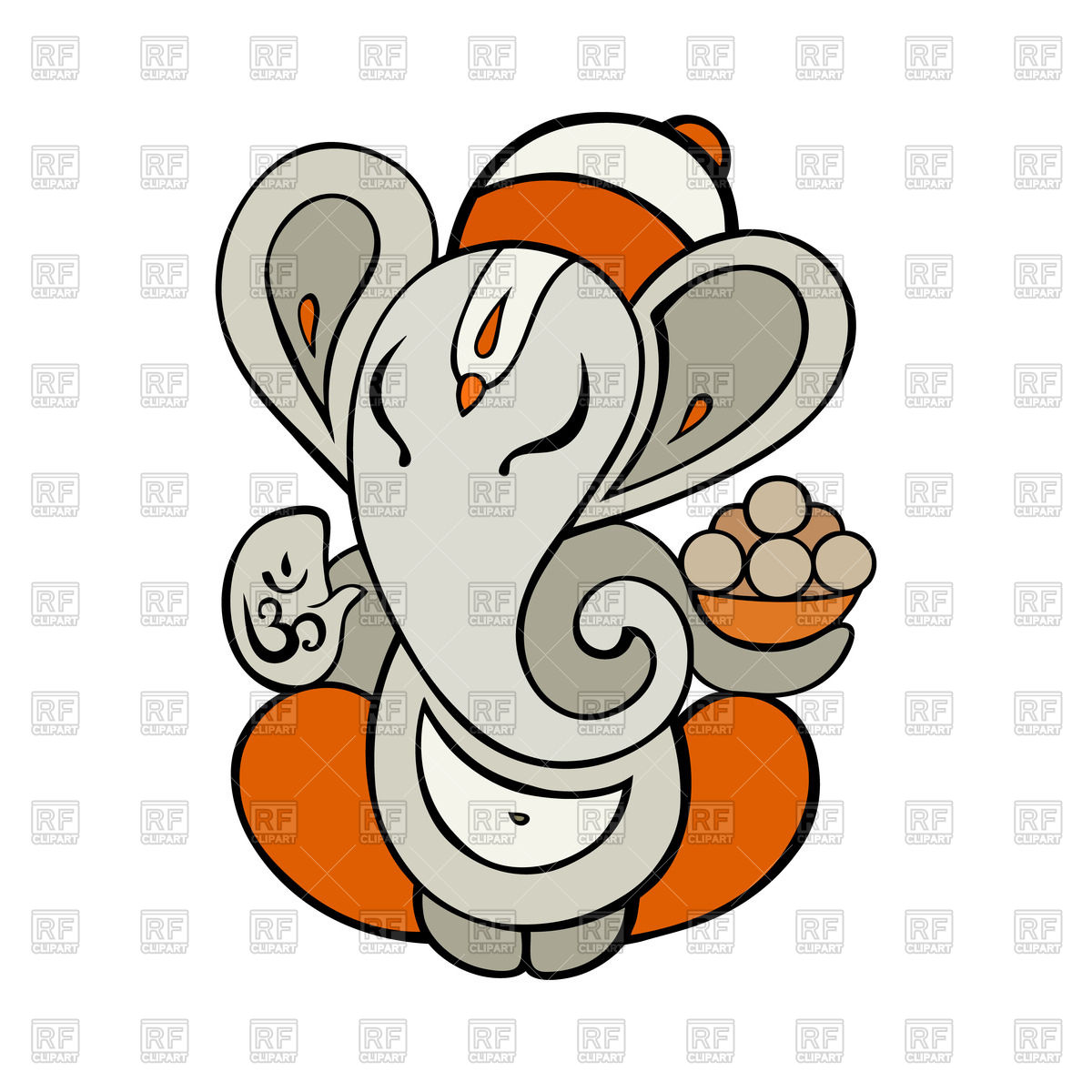 1200x1200 Cartoon Ganesha Vector Image Vector Artwork Of Signs, Symbols
