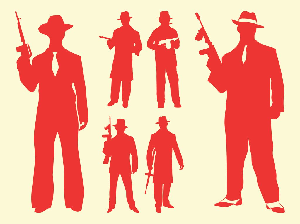 1024x765 Gangster Silhouettes Vector Art Amp Graphics