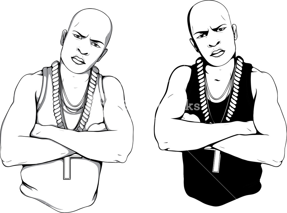 1000x745 Vector Gangster Silhouettes Royalty Free Stock Image