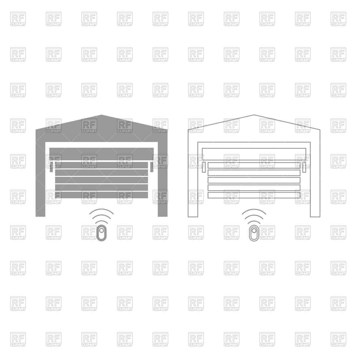 1200x1200 Garage Door Grey Set Icon Vector Image Vector Artwork Of Signs