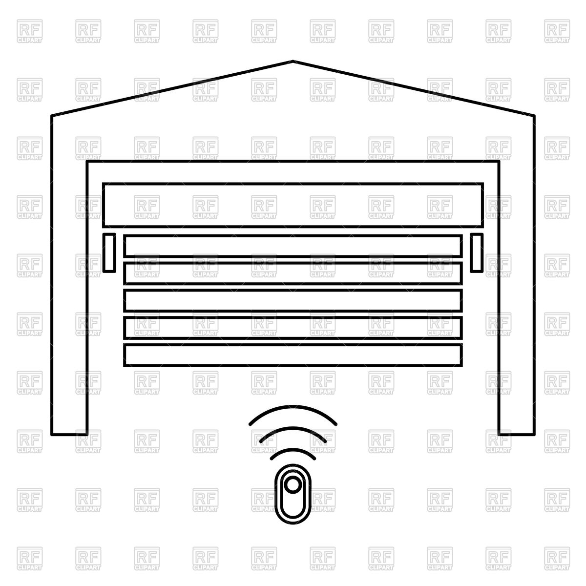 1200x1200 Garage Door Line Icon Vector Image Vector Artwork Of