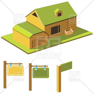 400x400 House With Garage Vector Image Vector Artwork Of Architecture