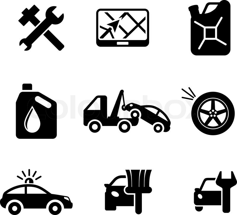 800x725 Set Of Car Service And Automobile Icons Including Tools, Road Sign