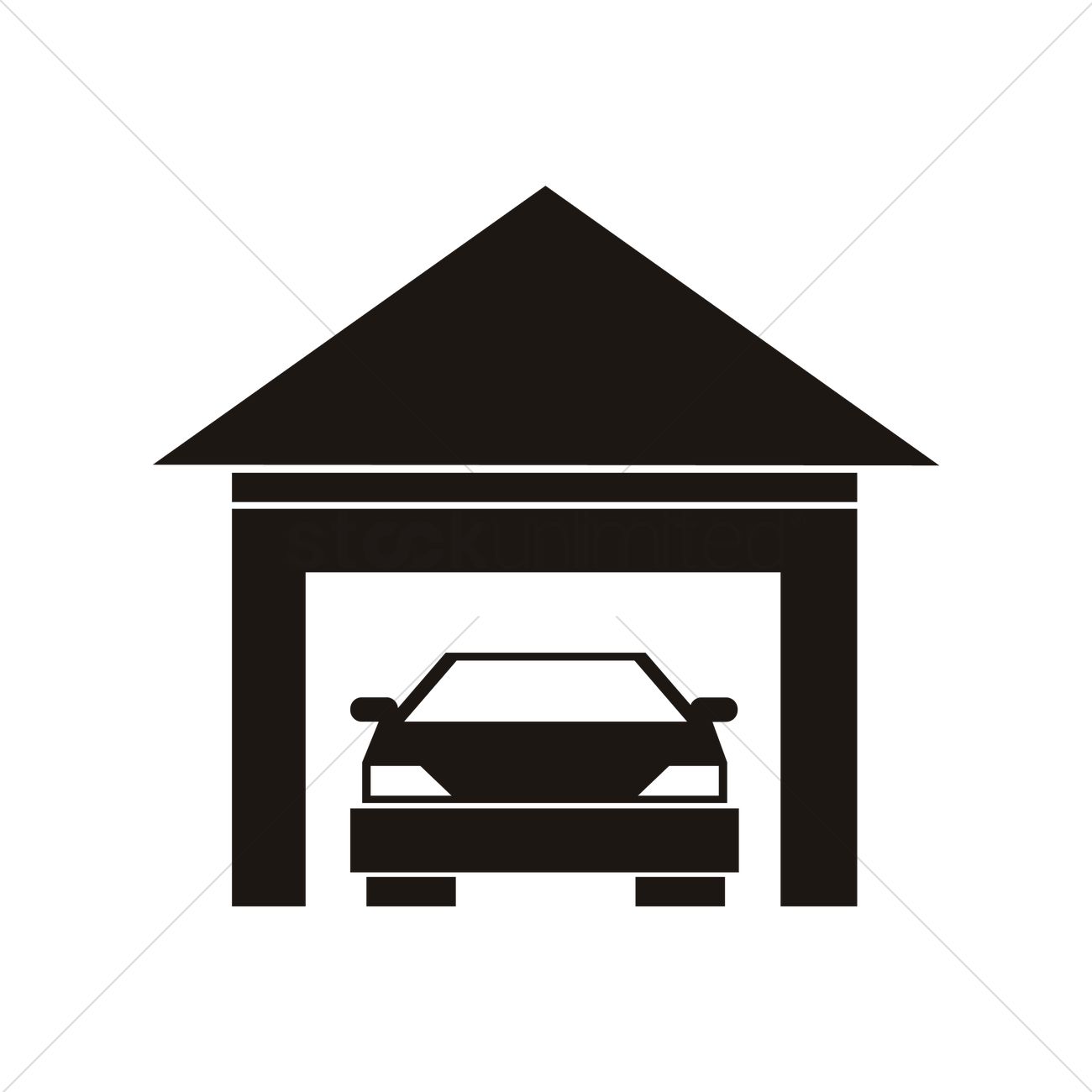 1300x1300 Car In Garage Vector Image