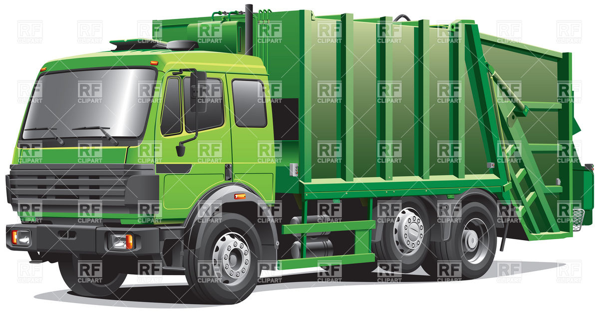 1200x639 Modern Garbage Truck, Dustcart Vector Image Vector Artwork Of