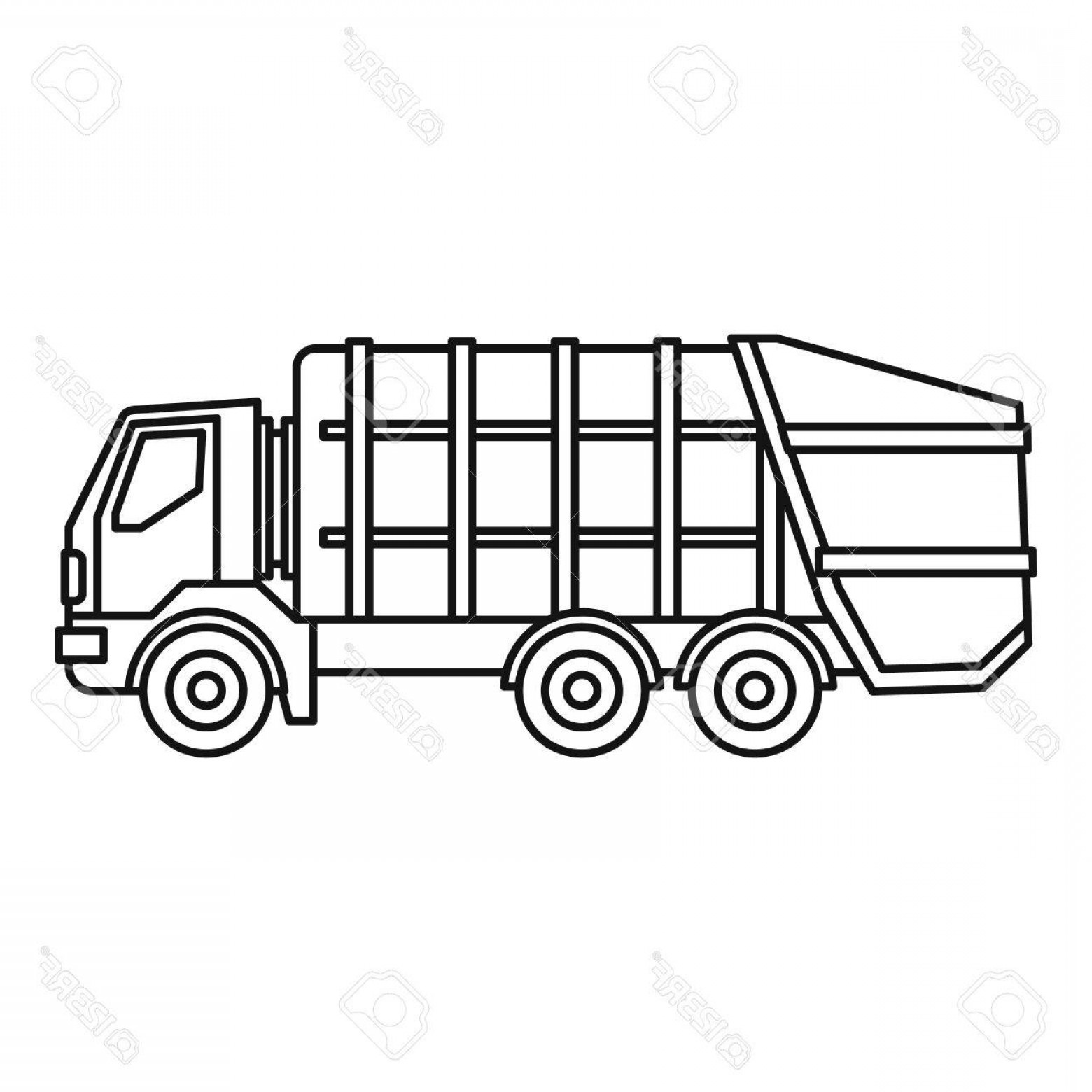1560x1560 Photostock Vector Garbage Truck Icon Outline Illustration Of