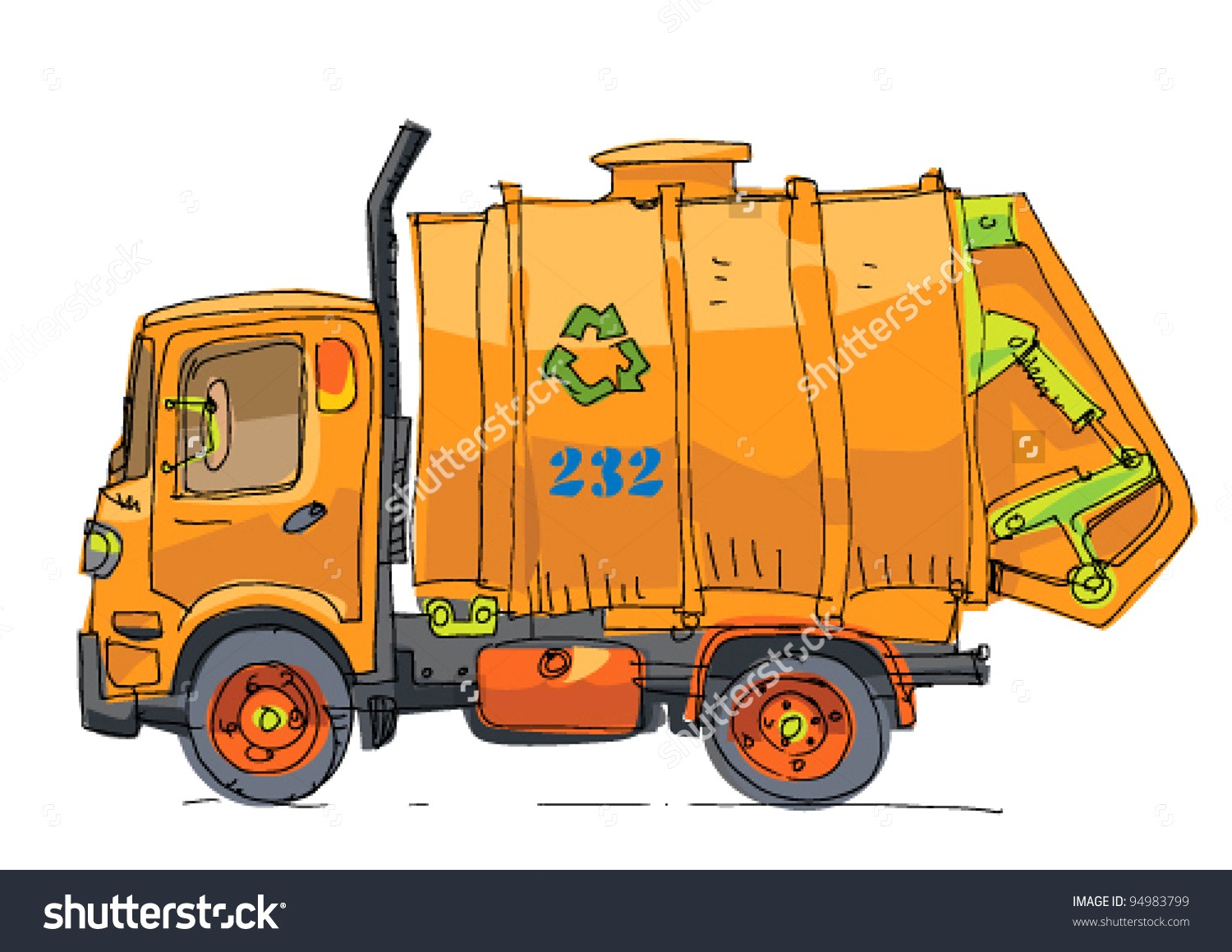 1500x1159 Stock Vector Garbage Truck 94983799 13 Clip Art
