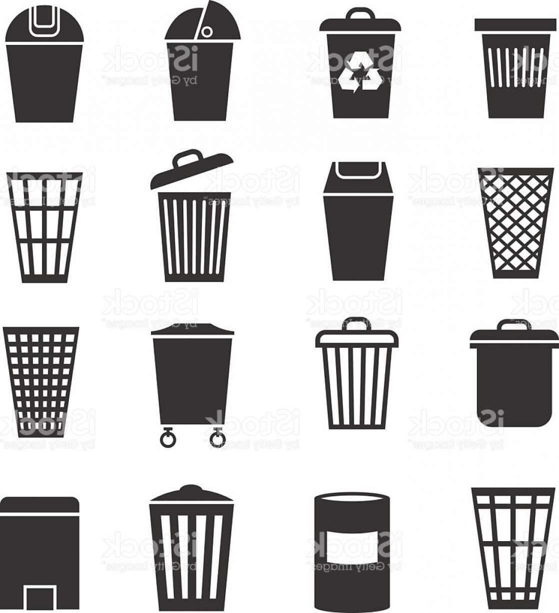 1119x1228 Trash Can Waste Basket And Bin Garbage Vector Icons Gm Shopatcloth