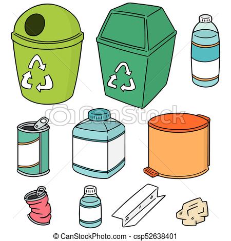 450x470 Vector Set Of Recycle Garbage.