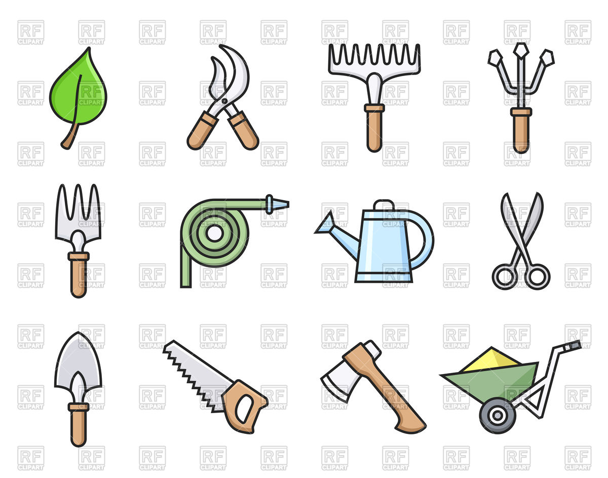 1200x943 Gardening Tools Icon Set Vector Image Vector Artwork Of