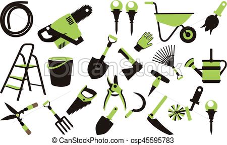 450x287 Set Of Garden Tools. Vector Illustration Set Of Icons Of Garden
