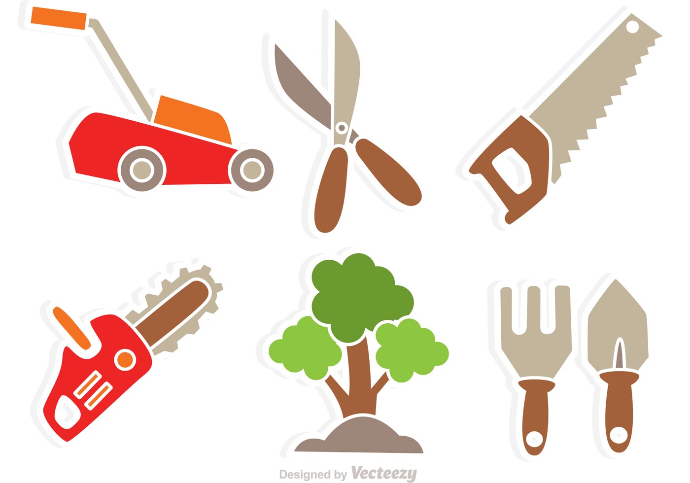 1400x980 Garden Tool Vector Icons