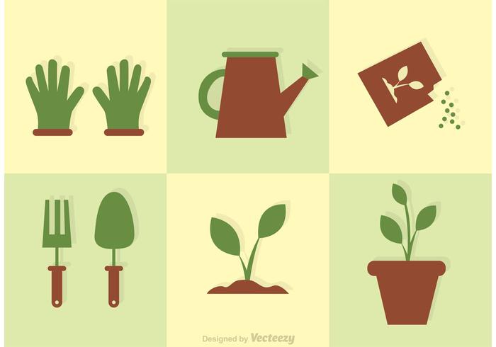 700x490 Garden Icons Vector Set