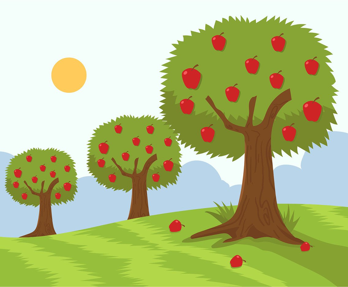 1136x936 Apple Tree Garden Vector Vector Art Amp Graphics