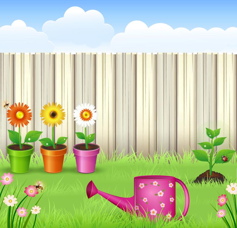 783x754 Cartoon Private Garden Vector [Ai]
