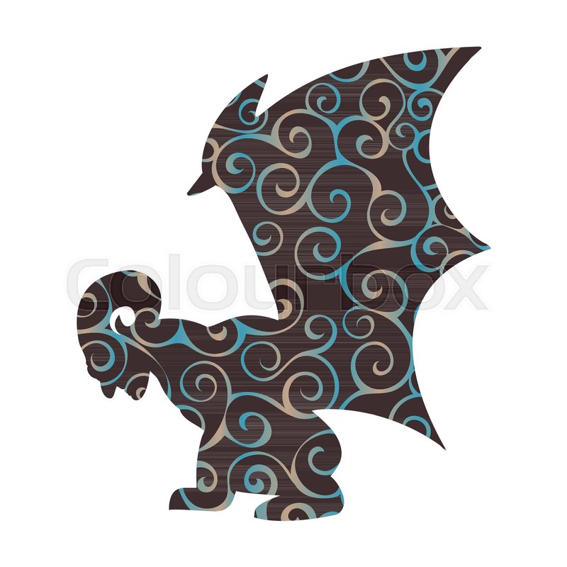 800x800 Gargoyle Pattern Silhouette Ancient Traditional Symbol. Vector
