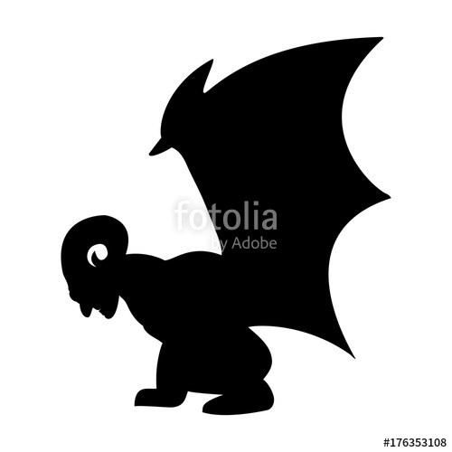 500x500 Gargoyle Silhouette Ancient Traditional Symbol Stock Image And