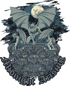 243x300 Vintage Background With Gargoyle Vector Illustration Royalty Free
