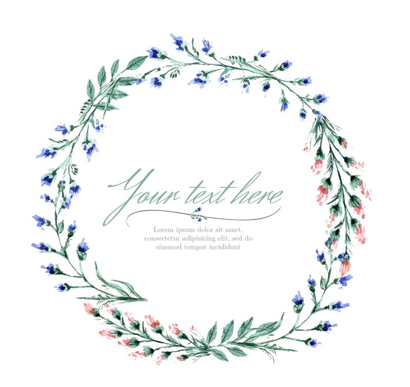 800x756 Purple And Red Elegant Watercolor Garland Vector [Ai]