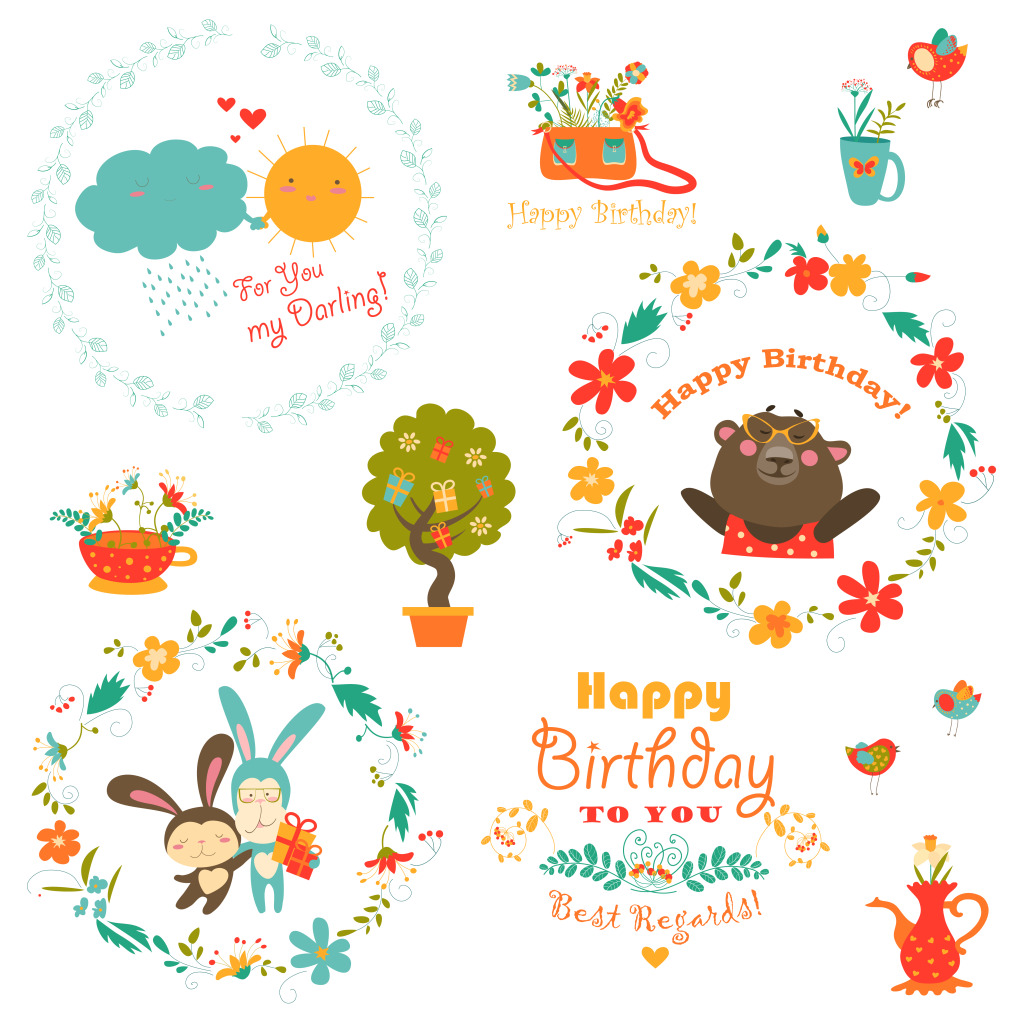 1024x1024 Cartoon Flower Garland Vector Free Download Eps Files