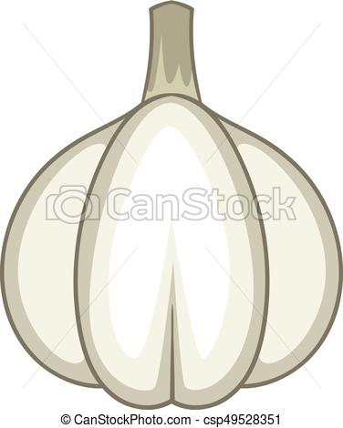 376x470 Garlic Icon, Cartoon Style. Garlic Icon. Cartoon Illustration Of