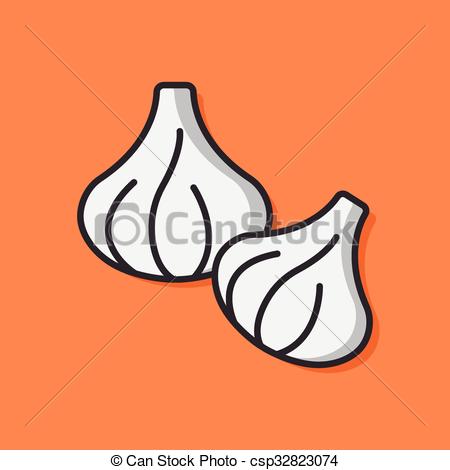 450x470 Vegetable Garlic Vector Icon.