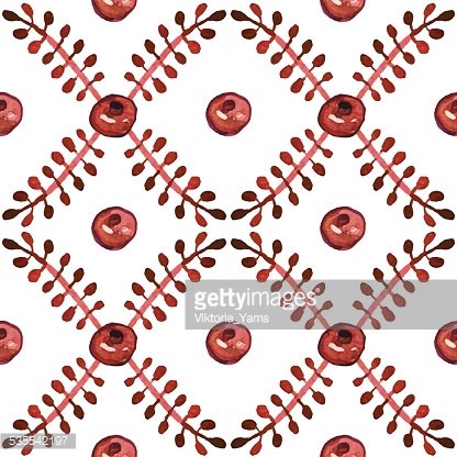 416x416 Watercolor Burgundy Leaves And Garnet Vector Pattern Premium