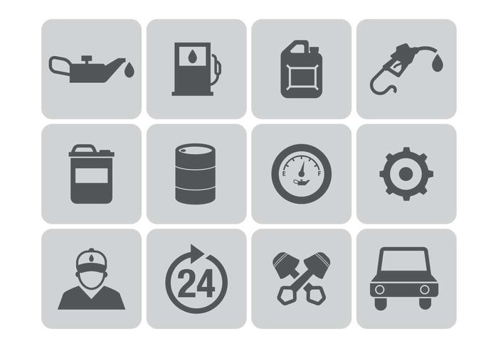 700x490 Gas Station Icons Vector
