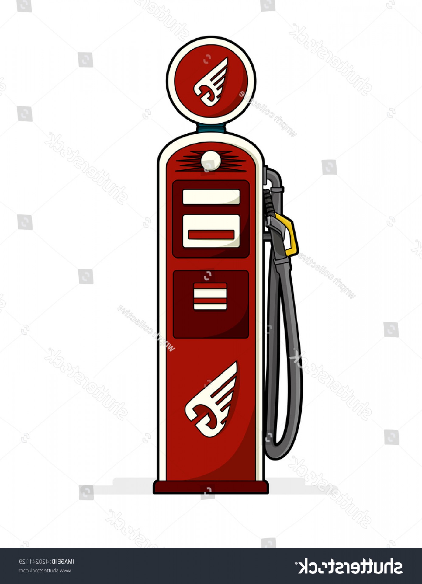 1388x1920 American Vintage Gas Station Vector Illustration Orangiausa