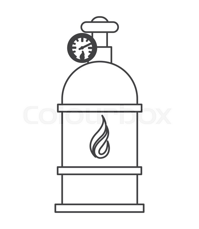 693x800 Flat Design Natural Gas Tank Icon Vector Illustration Stock