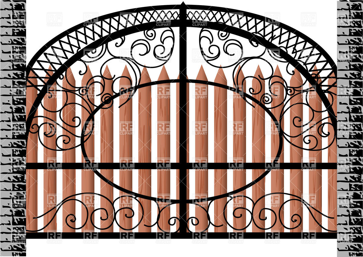 1200x851 Gate Isolated On White Background Vector Image Vector Artwork Of