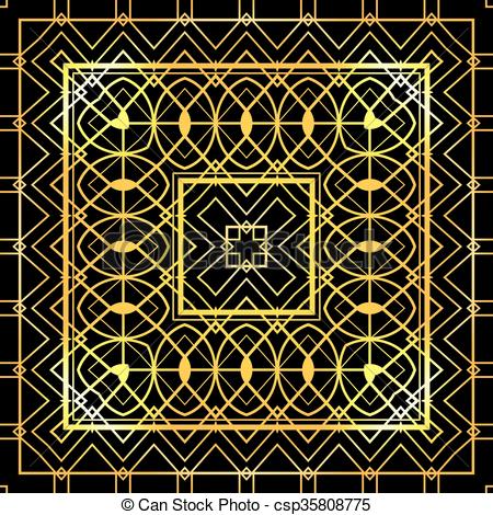 450x470 Seamless Luxurious Gold Vintage Texture Gatsby Style. Vector