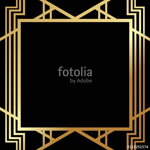 500x500 Art Deco Gatsby Inspired, Roaring 20s Style Frame Template Vector