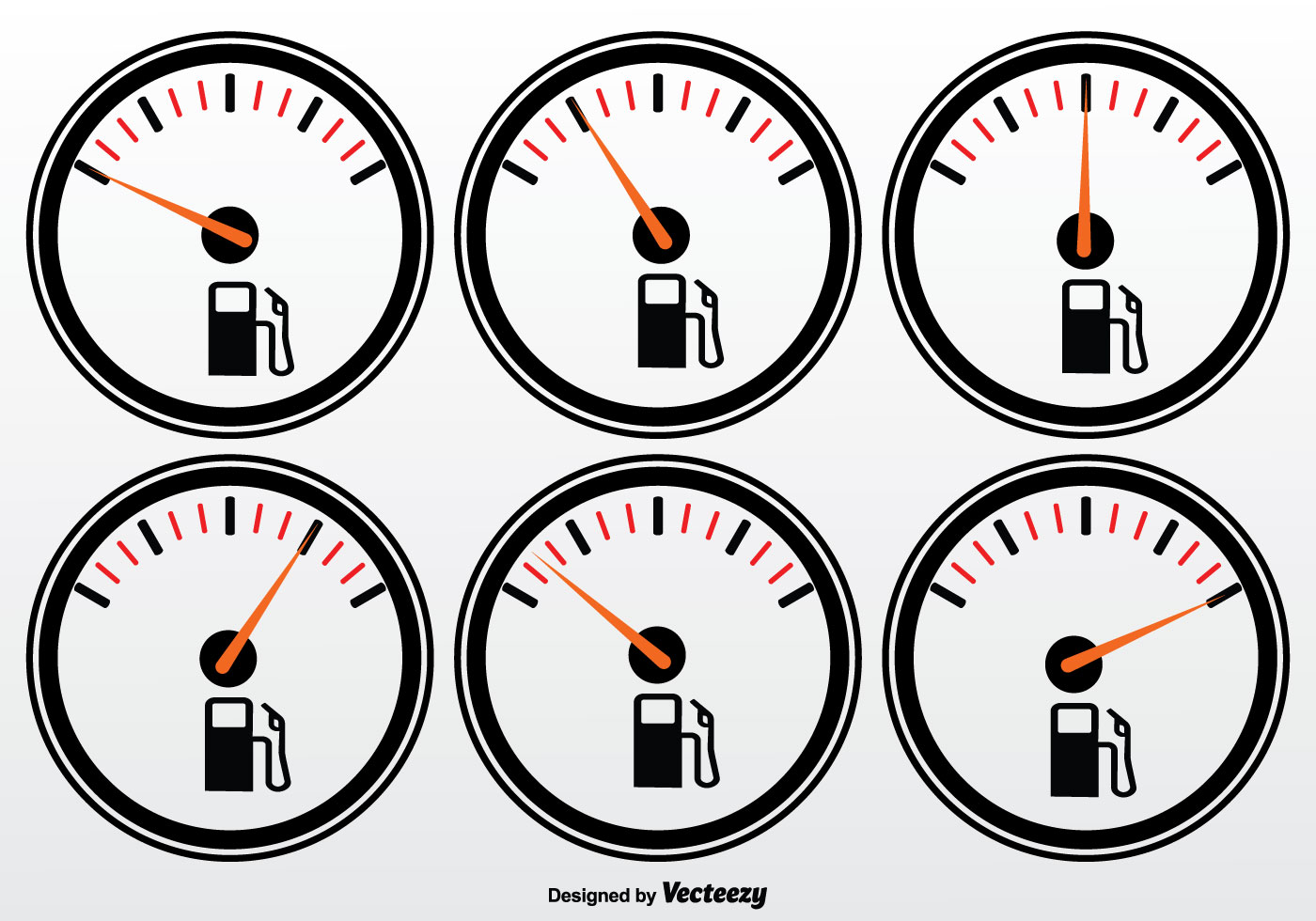 1400x980 Fuel Gauge Vector Set
