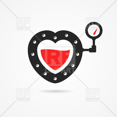 400x400 Heart Icon In Steampunk Style With Blood Inside And Gauge Vector