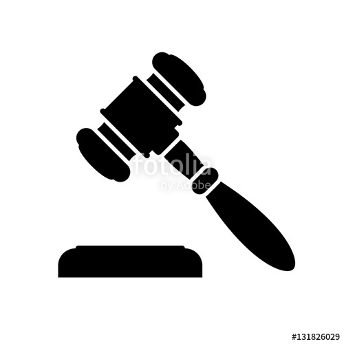 500x500 Judge Gavel Or Auction Hammer Icon. Black Icon Isolated On White