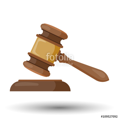 500x500 Judge Gavel Vector Colorful Icon Stock Image And Royalty Free