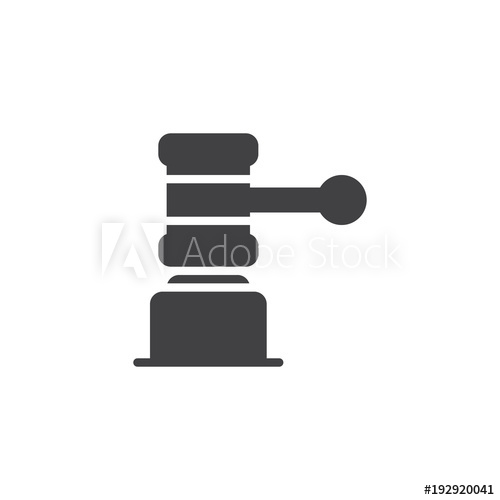 500x500 Judge Gavel Vector Icon. Filled Flat Sign For Mobile Concept And