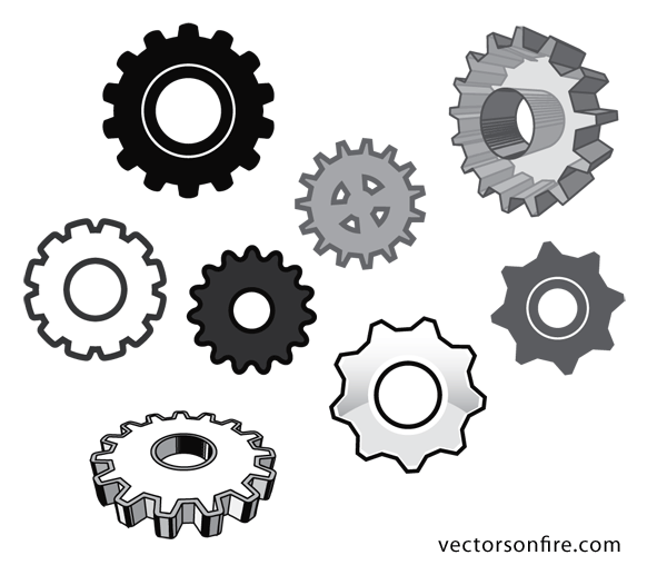 600x517 Free Vector Gear Set (8 Icons) Psd Files, Vectors Amp Graphics