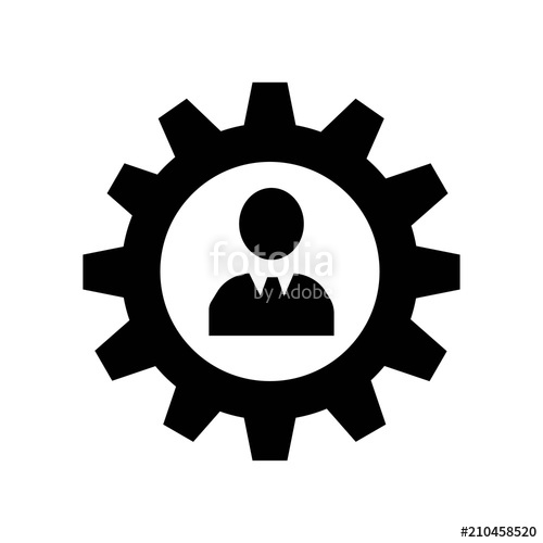 500x500 Man In A Gear Icon Vector Icon. Simple Element Illustration. Man