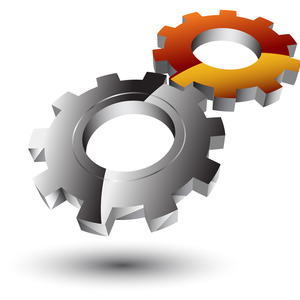 300x300 Glossy 3d Gear Logo Vector