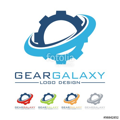500x500 Construction, Gear, Galaxy, Oval, Machine Design Logo Vector