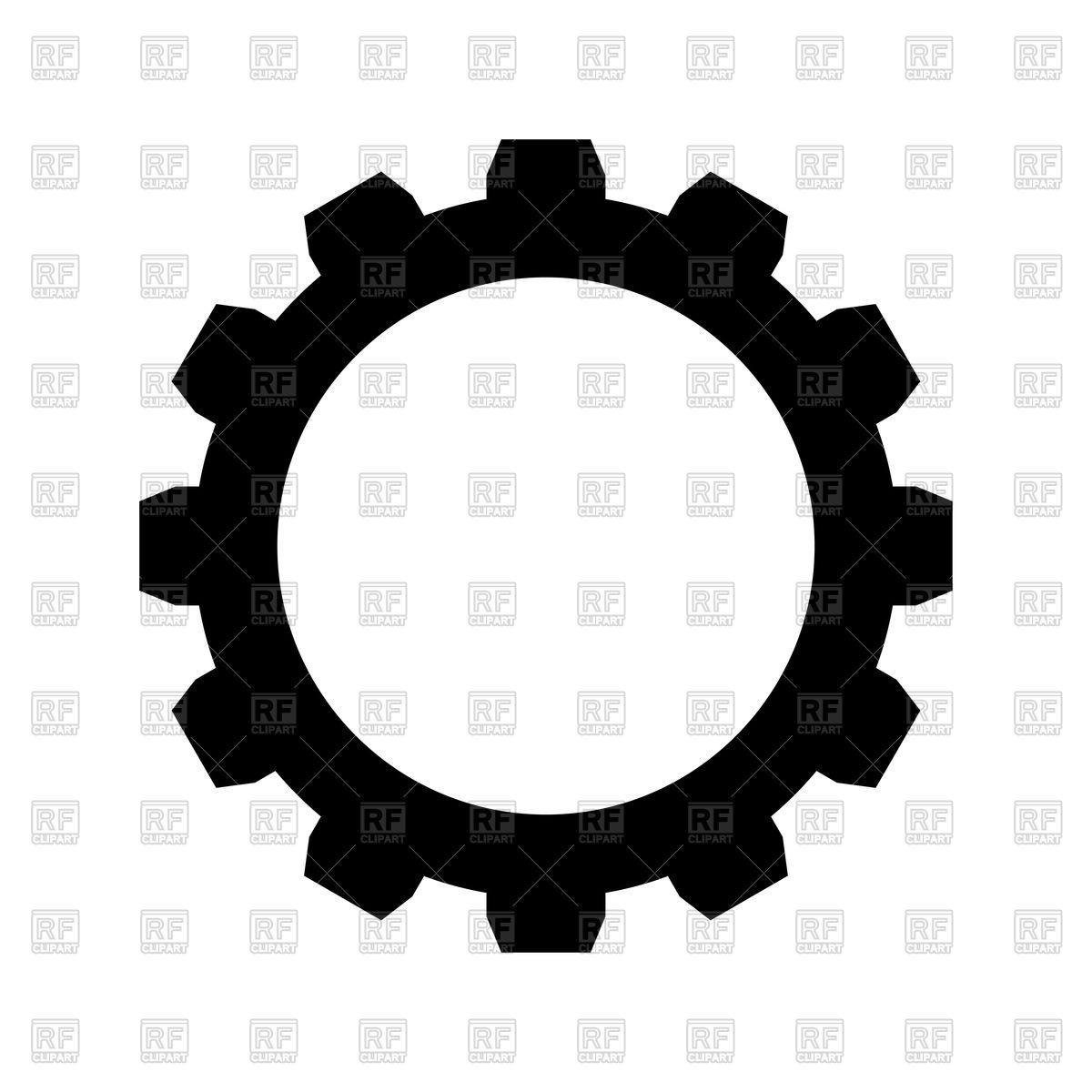 1200x1200 Black Gear Icon On White Background Vector Image Vector Artwork