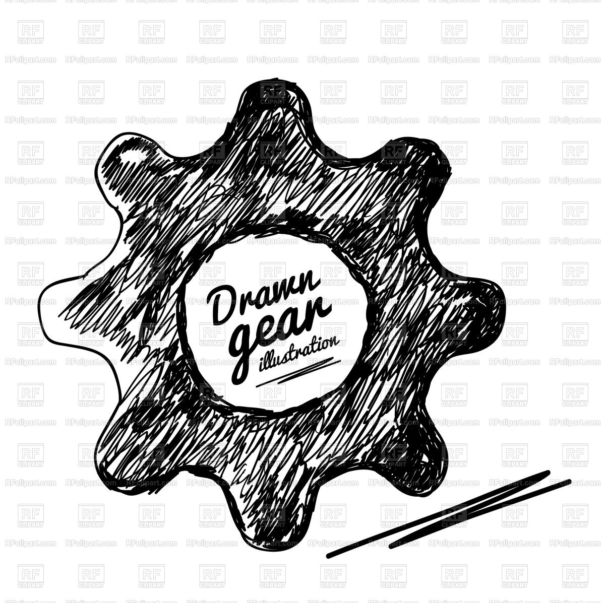 1200x1197 Gear Sketch Vector Image Vector Artwork Of Icons And Emblems