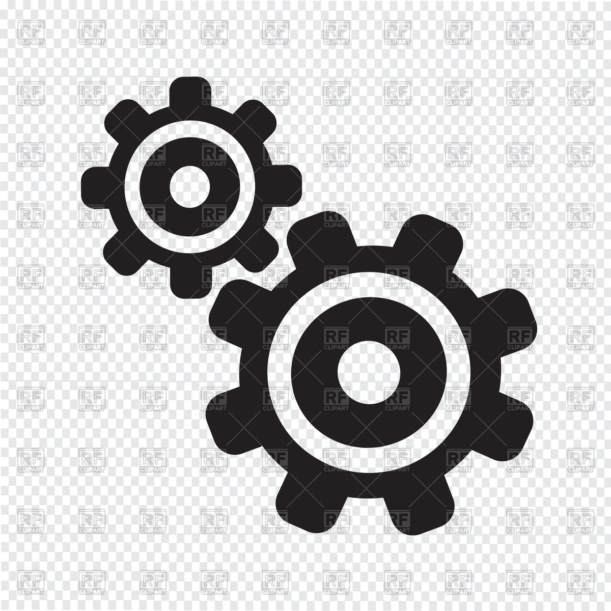 1200x1200 Gears Simple Icon On Transparent Background Vector Image Vector