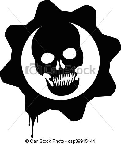 395x470 Illustration Silhouette Of Great Skull Gear.